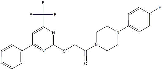 333425-78-8 2-[4-(4-fluorophenyl)-1-piperazinyl]-2-oxoethyl 4-phenyl-6-(trifluoromethyl)-2-pyrimidinyl sulfide