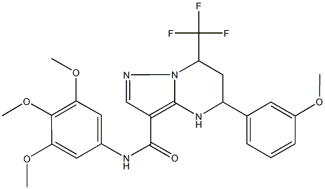 5-(3-methoxyphenyl)-7-(trifluoromethyl)-N-(3,4,5-trimethoxyphenyl)-4,5,6,7-tetrahydropyrazolo[1,5-a]pyrimidine-3-carboxamide 化学構造式