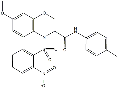 2-[[2,4-bis(methyloxy)phenyl]({2-nitrophenyl}sulfonyl)amino]-N-(4-methylphenyl)acetamide|