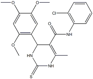 N-(2-chlorophenyl)-6-methyl-2-thioxo-4-(2,4,5-trimethoxyphenyl)-1,2,3,4-tetrahydro-5-pyrimidinecarboxamide|