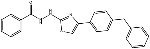 N'-[4-(4-benzylphenyl)-1,3-thiazol-2-yl]benzohydrazide 化学構造式