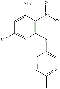 4-amino-6-chloro-3-nitro-2-(4-toluidino)pyridine Structure