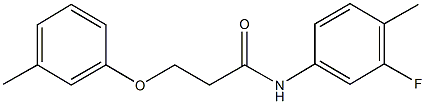 N-(3-fluoro-4-methylphenyl)-3-(3-methylphenoxy)propanamide 化学構造式