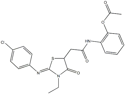 2-[(2-{2-[(4-chlorophenyl)imino]-3-ethyl-4-oxo-1,3-thiazolidin-5-yl}acetyl)amino]phenyl acetate,333441-25-1,结构式