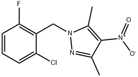 1-(2-chloro-6-fluorobenzyl)-4-nitro-3,5-dimethyl-1H-pyrazole,333444-51-2,结构式