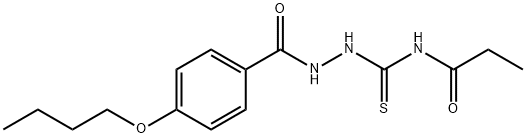 N-{[2-(4-butoxybenzoyl)hydrazino]carbothioyl}propanamide Structure