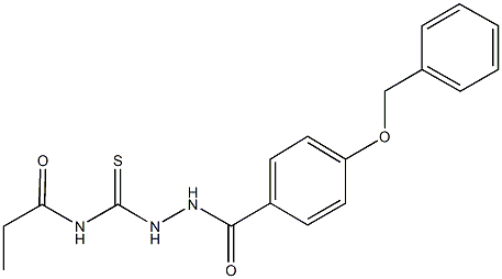 N-({2-[4-(benzyloxy)benzoyl]hydrazino}carbothioyl)propanamide Structure