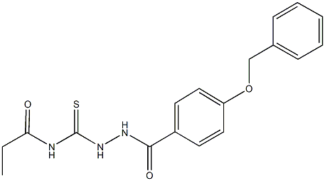 N-({2-[4-(benzyloxy)benzoyl]hydrazino}carbothioyl)propanamide Struktur