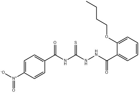 N-{[2-(2-butoxybenzoyl)hydrazino]carbothioyl}-4-nitrobenzamide Structure