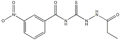 3-nitro-N-[(2-propionylhydrazino)carbothioyl]benzamide Structure