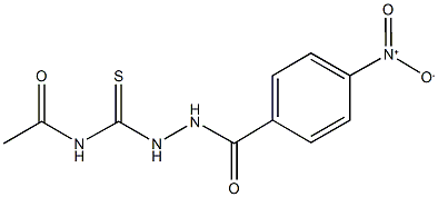 N-[(2-{4-nitrobenzoyl}hydrazino)carbothioyl]acetamide Structure