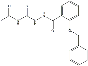 N-({2-[2-(benzyloxy)benzoyl]hydrazino}carbothioyl)acetamide Struktur