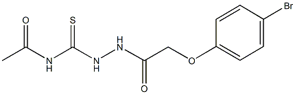 N-({2-[(4-bromophenoxy)acetyl]hydrazino}carbothioyl)acetamide 化学構造式
