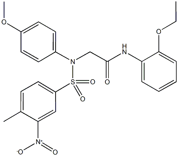 N-(2-ethoxyphenyl)-2-[({3-nitro-4-methylphenyl}sulfonyl)-4-methoxyanilino]acetamide Structure