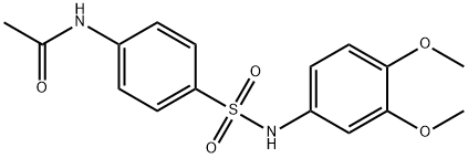 N-{4-[(3,4-dimethoxyanilino)sulfonyl]phenyl}acetamide 化学構造式