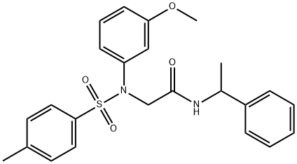 2-{3-METHOXY[(4-METHYLPHENYL)SULFONYL]ANILINO}-N-(1-PHENYLETHYL)ACETAMIDE, 333446-66-5, 结构式