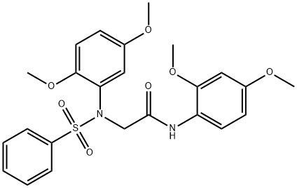 N-(2,4-dimethoxyphenyl)-2-[2,5-dimethoxy(phenylsulfonyl)anilino]acetamide Structure