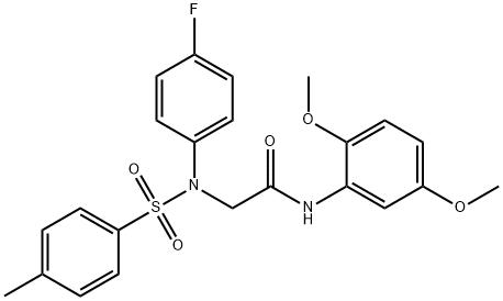 N-(2,5-dimethoxyphenyl)-2-{4-fluoro[(4-methylphenyl)sulfonyl]anilino}acetamide Structure