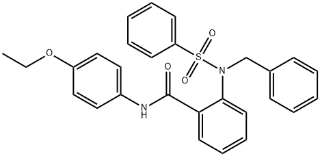 2-[benzyl(phenylsulfonyl)amino]-N-(4-ethoxyphenyl)benzamide 结构式