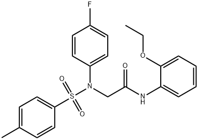 N-(2-ethoxyphenyl)-2-{4-fluoro[(4-methylphenyl)sulfonyl]anilino}acetamide 结构式