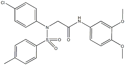 2-{4-chloro[(4-methylphenyl)sulfonyl]anilino}-N-(3,4-dimethoxyphenyl)acetamide 化学構造式