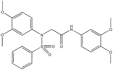 N-(3,4-dimethoxyphenyl)-2-[3,4-dimethoxy(phenylsulfonyl)anilino]acetamide 化学構造式