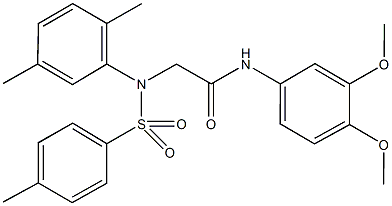 N-(3,4-dimethoxyphenyl)-2-{2,5-dimethyl[(4-methylphenyl)sulfonyl]anilino}acetamide,333448-28-5,结构式