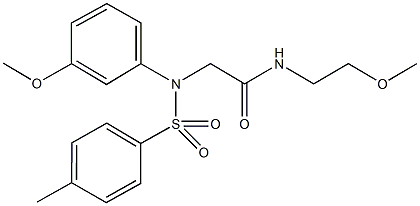 N-(2-methoxyethyl)-2-{3-methoxy[(4-methylphenyl)sulfonyl]anilino}acetamide Structure