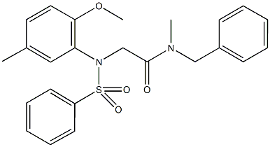 N-benzyl-2-[2-methoxy-5-methyl(phenylsulfonyl)anilino]-N-methylacetamide Struktur