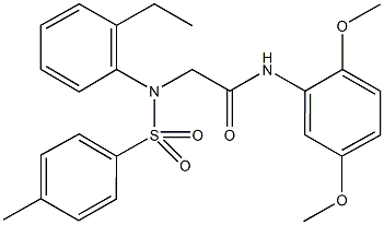N-(2,5-dimethoxyphenyl)-2-{2-ethyl[(4-methylphenyl)sulfonyl]anilino}acetamide Structure