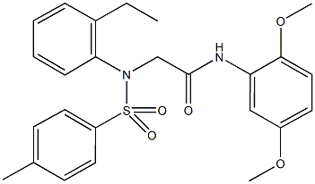 N-(2,5-dimethoxyphenyl)-2-{2-ethyl[(4-methylphenyl)sulfonyl]anilino}acetamide Struktur