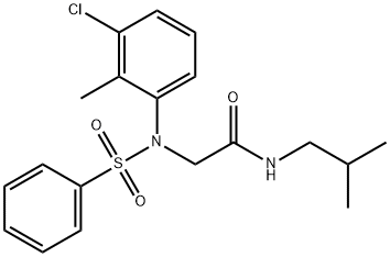 2-[3-chloro-2-methyl(phenylsulfonyl)anilino]-N-isobutylacetamide,333448-68-3,结构式