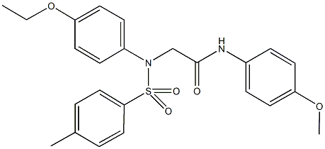 2-{4-ethoxy[(4-methylphenyl)sulfonyl]anilino}-N-(4-methoxyphenyl)acetamide 结构式