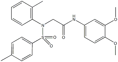 N-(3,4-dimethoxyphenyl)-2-{2-methyl[(4-methylphenyl)sulfonyl]anilino}acetamide Struktur