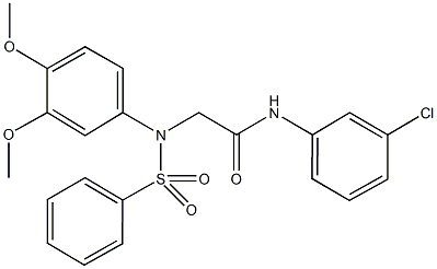 N-(3-chlorophenyl)-2-[3,4-dimethoxy(phenylsulfonyl)anilino]acetamide Struktur
