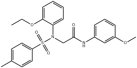 2-{2-ethoxy[(4-methylphenyl)sulfonyl]anilino}-N-(3-methoxyphenyl)acetamide 化学構造式