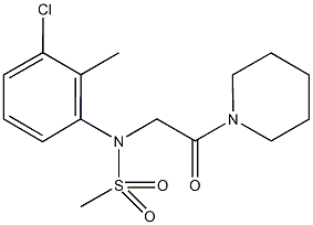 N-(3-chloro-2-methylphenyl)-N-(2-oxo-2-piperidin-1-ylethyl)methanesulfonamide,333450-26-3,结构式