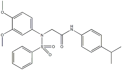 2-[3,4-dimethoxy(phenylsulfonyl)anilino]-N-(4-isopropylphenyl)acetamide|