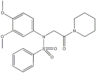 N-(3,4-dimethoxyphenyl)-N-(2-oxo-2-piperidin-1-ylethyl)benzenesulfonamide Structure