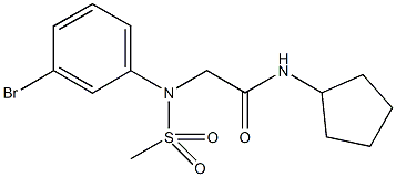 2-[3-bromo(methylsulfonyl)anilino]-N-cyclopentylacetamide 化学構造式