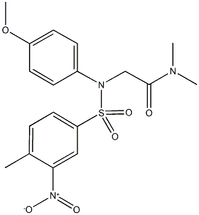 2-[({3-nitro-4-methylphenyl}sulfonyl)-4-methoxyanilino]-N,N-dimethylacetamide 结构式