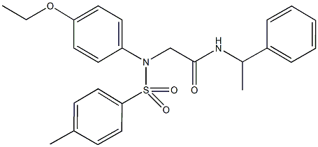 2-{4-ethoxy[(4-methylphenyl)sulfonyl]anilino}-N-(1-phenylethyl)acetamide 化学構造式