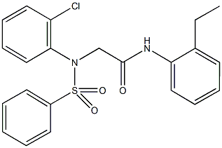 2-[2-chloro(phenylsulfonyl)anilino]-N-(2-ethylphenyl)acetamide 化学構造式