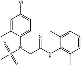 2-[4-chloro-2-methyl(methylsulfonyl)anilino]-N-(2,6-dimethylphenyl)acetamide,333451-11-9,结构式