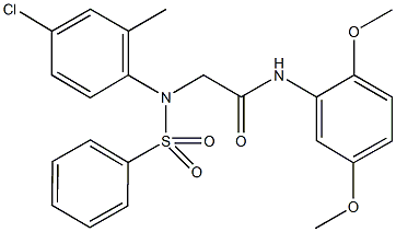 2-[4-chloro-2-methyl(phenylsulfonyl)anilino]-N-(2,5-dimethoxyphenyl)acetamide|