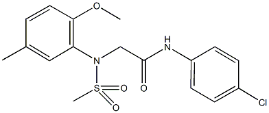 N-(4-chlorophenyl)-2-[2-methoxy-5-methyl(methylsulfonyl)anilino]acetamide 化学構造式