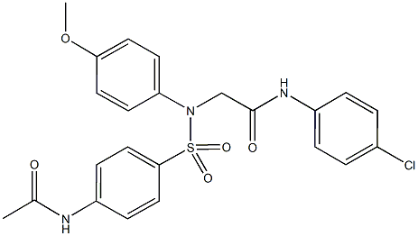 2-({[4-(acetylamino)phenyl]sulfonyl}-4-methoxyanilino)-N-(4-chlorophenyl)acetamide|