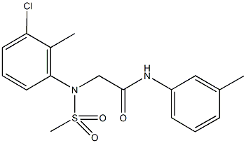 2-[3-chloro-2-methyl(methylsulfonyl)anilino]-N-(3-methylphenyl)acetamide,333453-09-1,结构式