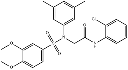 N-(2-chlorophenyl)-2-{[(3,4-dimethoxyphenyl)sulfonyl]-3,5-dimethylanilino}acetamide,333454-05-0,结构式