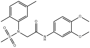 333454-19-6 N-(3,4-dimethoxyphenyl)-2-[2,5-dimethyl(methylsulfonyl)anilino]acetamide